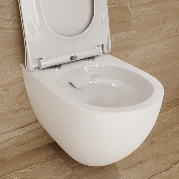 Cersanit Zen vas wc cu capac soft-close agăţat fără margine alb S701-428