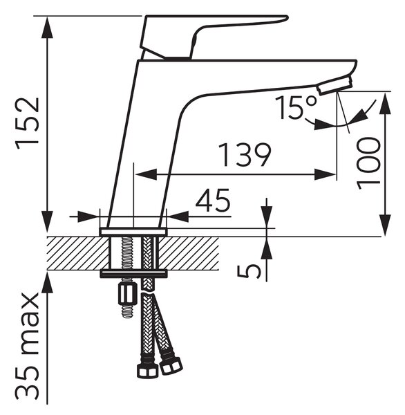 Ferro Vitto VerdeLine baterie lavoar stativ crom BVI2VL