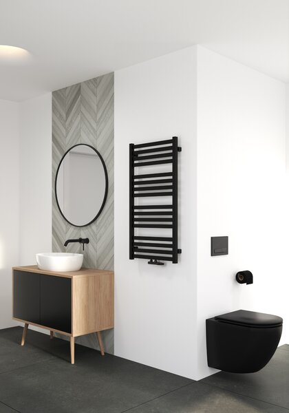 Oltens Vanlig calorifer de baie scară 96x50 cm negru mat 55007300