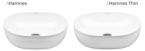 Oltens Hamnes lavoar 80x40 cm ovale de blat alb luciu 40321000