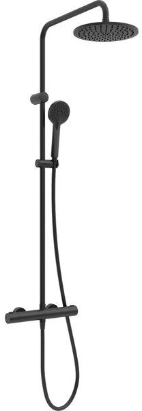 Oltens Atran set de duș perete cu termostat cu duș de ploaie negru mat 36500300