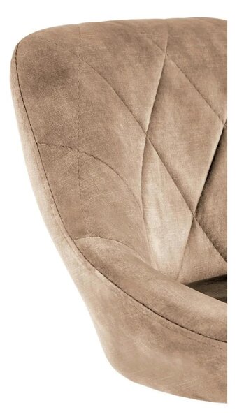 Scaun de bar rotativ H101, bej/negru, stofa catifelata/metal, 47x45x84