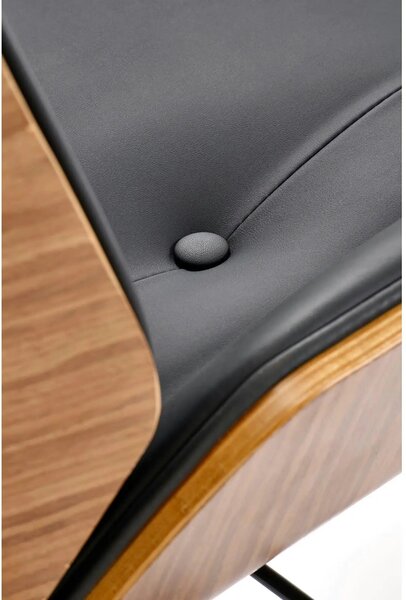 Scaun birou fara manere WEBSTER, nuc/negru, piele ecologica/placaj ind