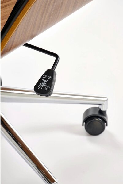 Scaun birou fara manere WEBSTER, nuc/negru, piele ecologica/placaj ind