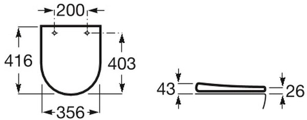 Roca Gap Round capac wc SoftClose alb A801D22003