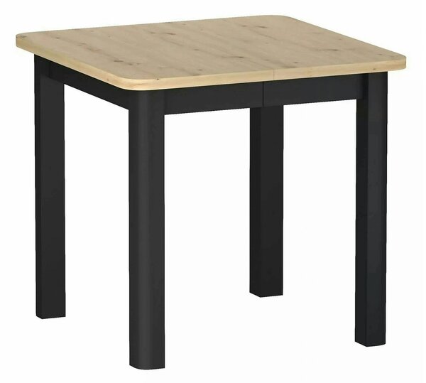 Masă extensibilă OSKAR, stejar artizanal/negru, PAL laminat/MDF, 80–20