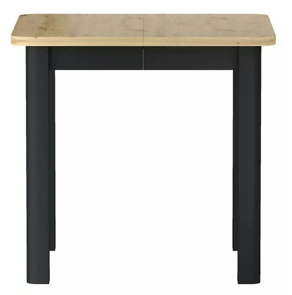 Masă extensibilă OSKAR, stejar artizanal/negru, PAL laminat/MDF, 80–20