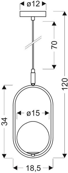 Candellux Cordel lampă suspendată 1x28 W alb-alamă 31-73457