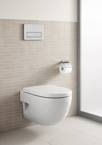 Roca Meridian vas wc cu capac soft-close agăţat fără margine alb A34H240000