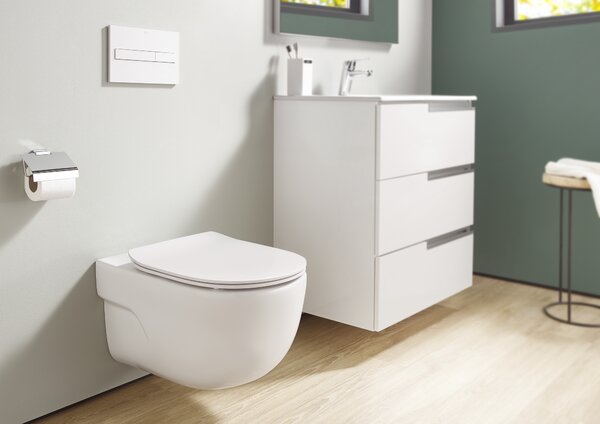 Roca Meridian vas wc cu capac soft-close agăţat fără margine alb A34H240000