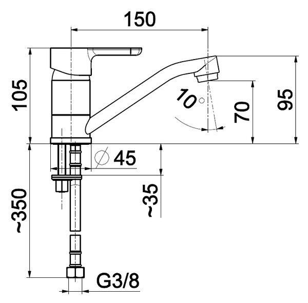 KFA Armatura Granat baterie lavoar stativ crom 5522-915-00