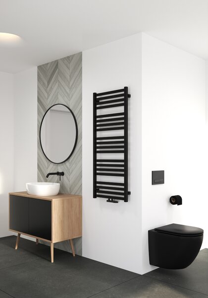 Oltens Vanlig calorifer de baie scară 121x50 cm negru mat 55008300
