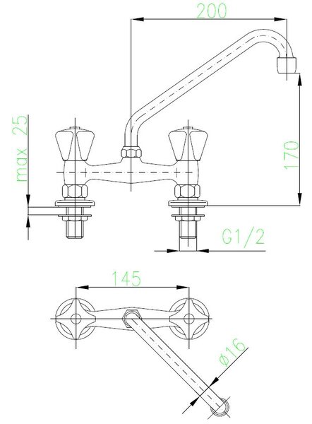 KFA Armatura Standard baterie bucătărie pe picior crom 301-510-00