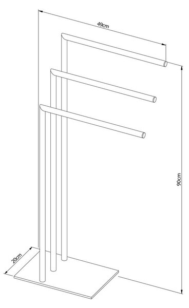 Sealskin Tube umeraș cu picioare crom 800202