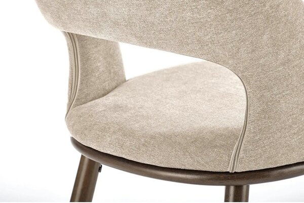 Scaun de bar bej H114, stofa clasica/otel, 48x52x92 cm