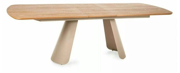 Masă extensibilă CANON, stejar/cașmir, furnir/metal/MDF, 200–240x100x7