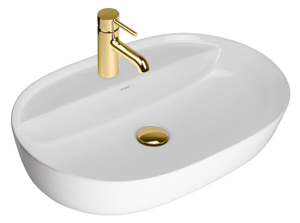 Oltens Hamnes lavoar 62x42 cm ovale de blat alb luciu 41314000