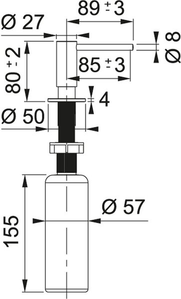 Franke Atlas dozator de lichid 350 ml oţel 112.0717.084