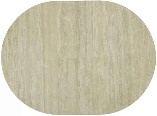 Masă extensibilă GASTON, bej/cașmir, ceramică/metal/MDF, 100–135x100x7