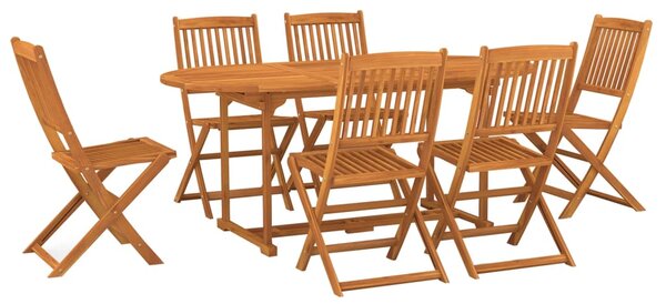 Set de masă pentru grădină, 7 piese, lemn masiv de acacia