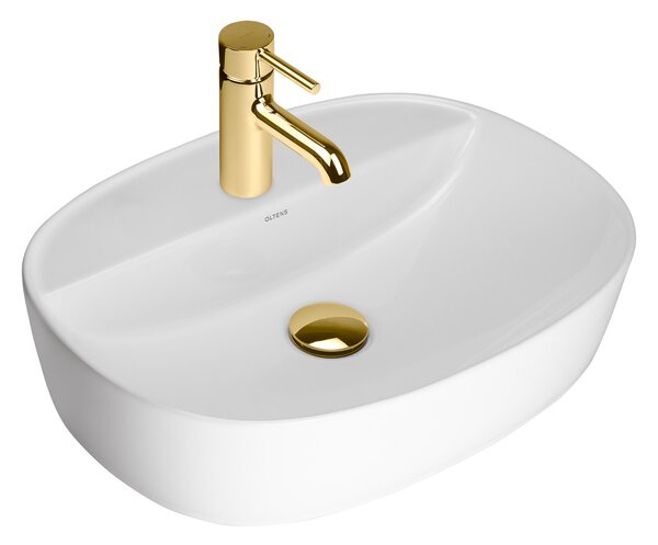 Oltens Hamnes lavoar 51x39 cm ovale de blat alb luciu 41313000