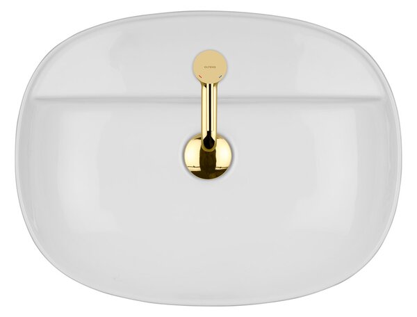 Oltens Hamnes lavoar 51x39 cm ovale de blat alb luciu 41313000