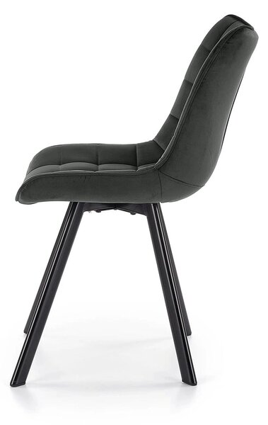 Scaun tapitat modern K332, gri/negru, stofa catifelata/metal, 46X61X84