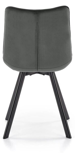 Scaun tapitat modern K332, gri/negru, stofa catifelata/metal, 46X61X84