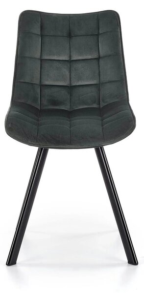Scaun tapitat modern K332, gri/negru, stofa catifelata/metal, 46X61X84