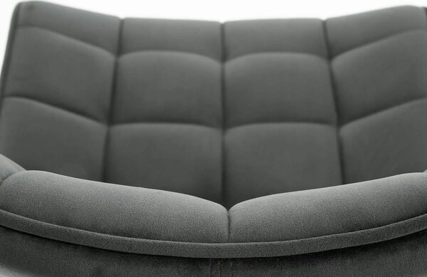 Scaun tapitat modern K332, gri/negru, stofa catifelata/metal, 46X61X84
