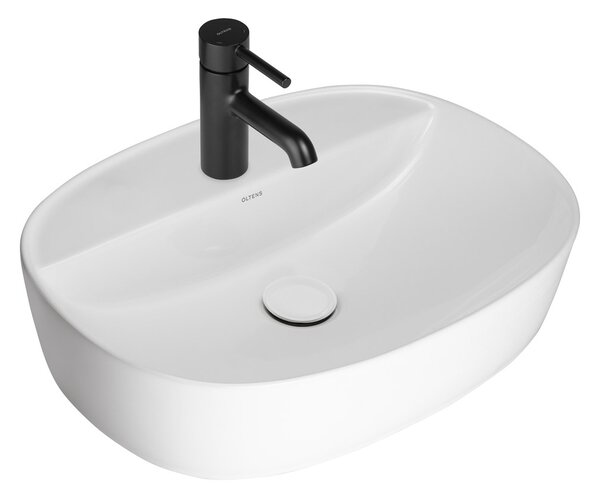 Oltens Hamnes lavoar 51x39 cm ovale de blat alb luciu 41313000