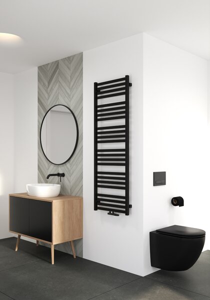 Oltens Vanlig calorifer de baie scară 146x50 cm negru mat 55009300