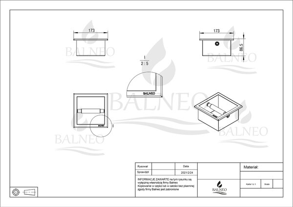 Balneo Wall-Box Paper White suport pentru hârtie igienică alb PB-WH1