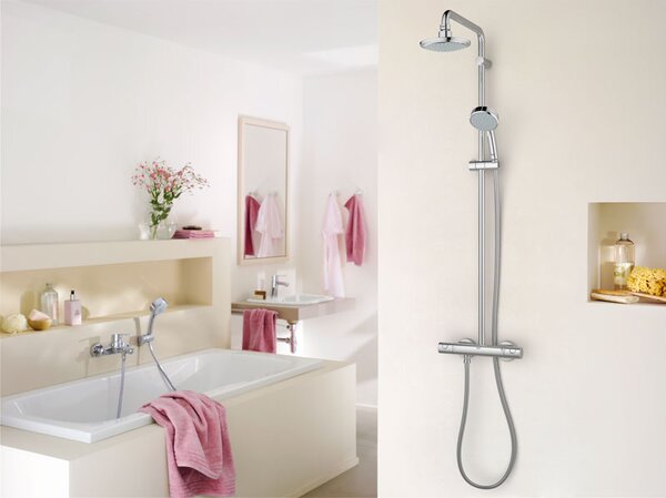 Grohe New Tempesta set de duș perete cu termostat cu duș de ploaie StarLight Chrome 27922000