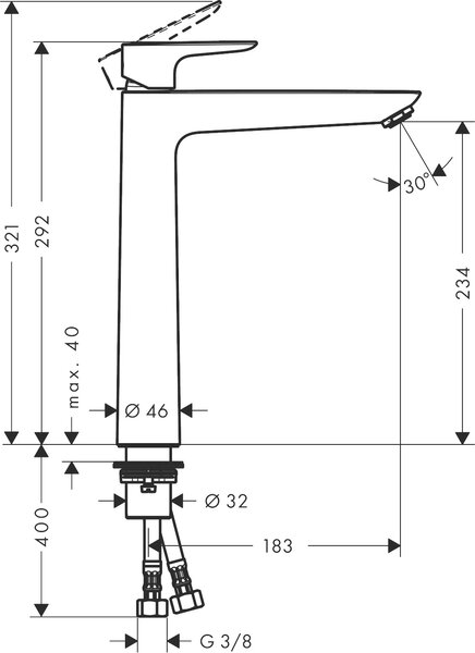 Hansgrohe Talis E baterie lavoar stativ crom 71717000