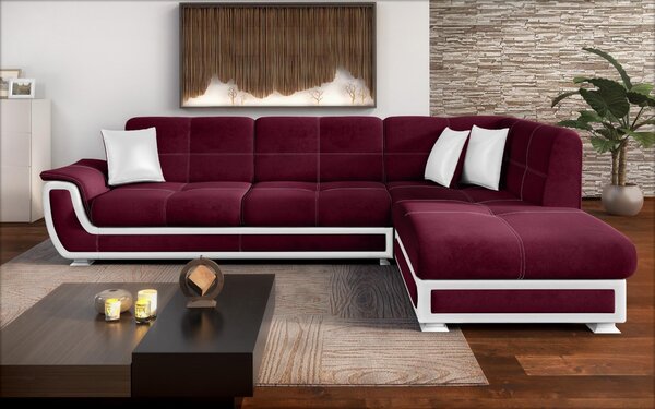 Coltar Princess II + mecanism click-clack | bordo + piele alba
