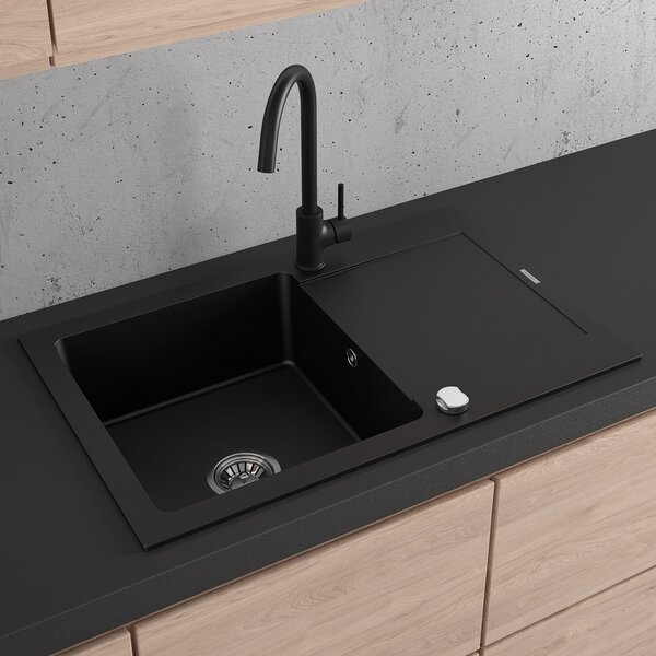 Oltens Gravan chiuvetă din granit 79x50 cm negru 72100300