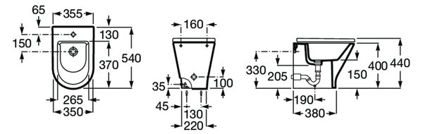 Roca Gap Round bideu stativ alb A3570N7000