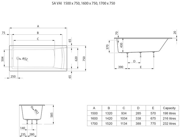 Set cada dreptunghiulară Roca Savai A248588000, paravan cadă Roca Town-N AMP2210012M