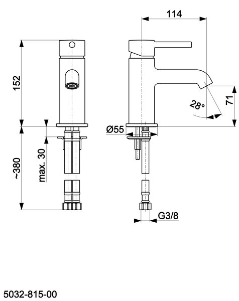 KFA Armatura Moza baterie lavoar stativ crom 5032-815-00