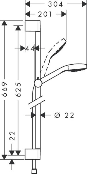 Hansgrohe Croma set de duș perete crom-alb 26582400