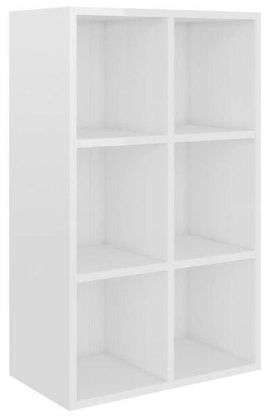 Bibliotecă/Servantă, alb extralucios, 66x30x98 cm, PAL