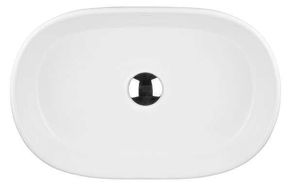 Oltens Lom lavoar 55x34 cm ovale de blat alb luciu 40311000