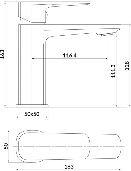 Cersanit Larga baterie lavoar stativ crom S951-388