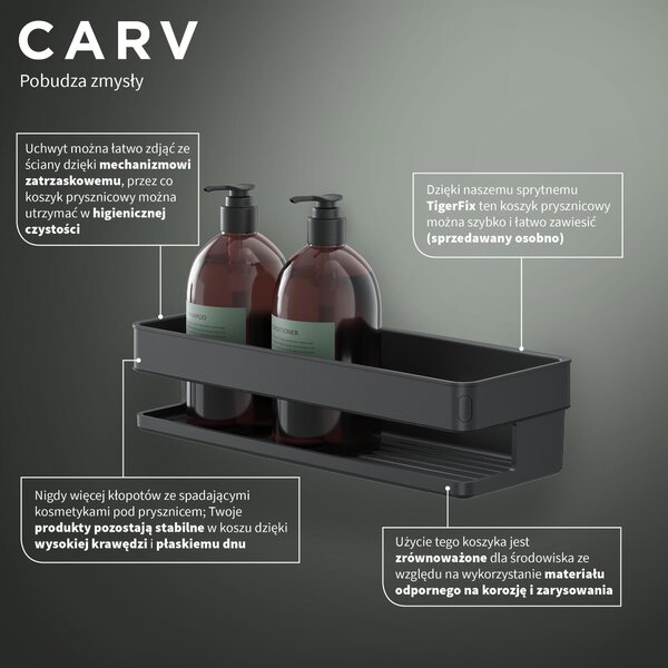 Tiger Carv coș de baie negru 800250