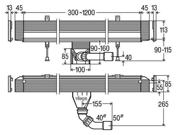 Viega Advantix Vario rigolă duș 120 cm 736552