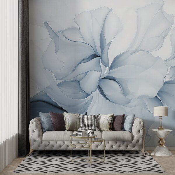 Tapet Flux de petale florale abstracte forme translucide și stratificate în culori pastelate, în nuanțe de, Fototapet Flori, w08701v2 : Uwalls.ro
