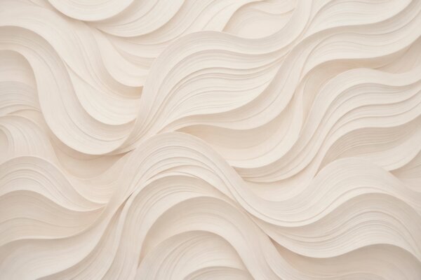 Tapet Valuri abstracte de culoare bej, în stil 3D, Fototapet Abstract, w09957 : Uwalls.ro
