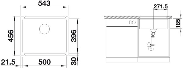 Blanco Subline 500-U chiuveta din ceramica 50x39.6 cm alb 514506