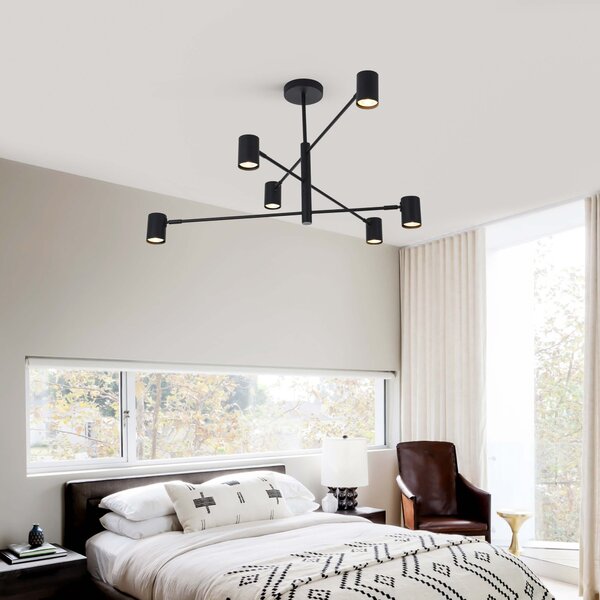 Light Prestige Snow lampă de tavan 6x50 W negru LP-731/6PBK